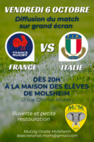 Coupe du monde de Rugby diffusion France/Italie